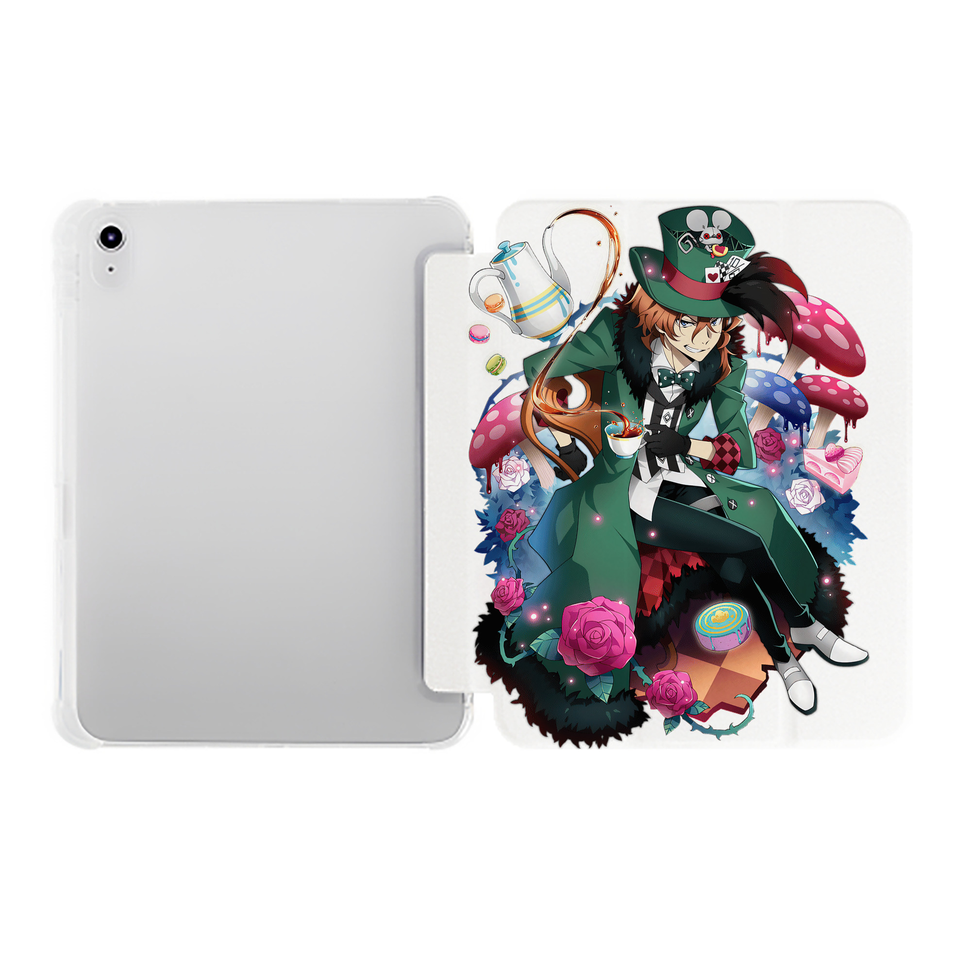 （画像用） 文豪ストレイドッグス Bungo Stray Dogs IPad ケース ペン収納付き 三つ折りスタンド PUレザー×シリコン 対応機種9.5/10.5/10.9インチ